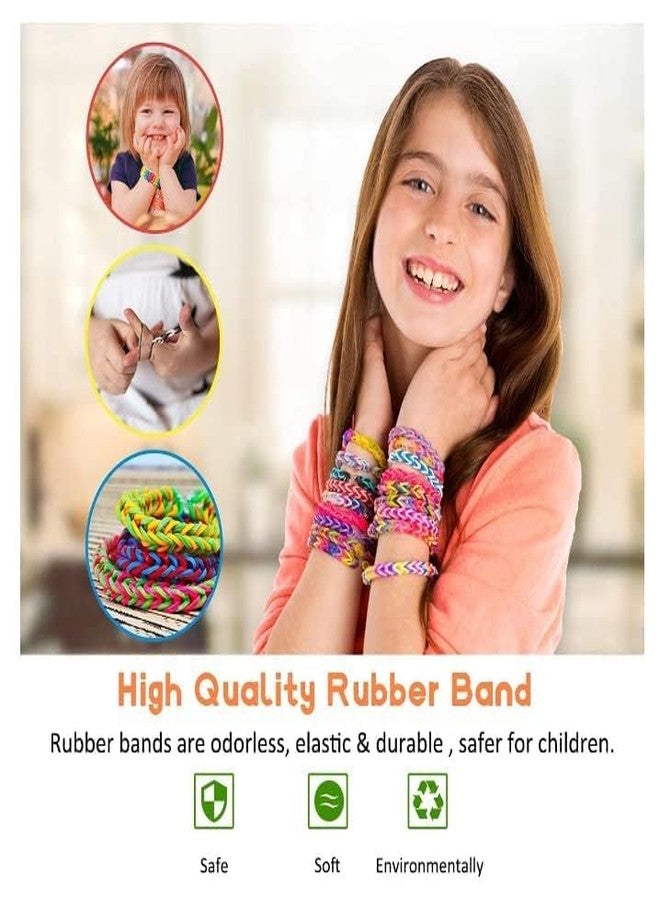 AmigozZ Rectangle Shape DIY Loom Band Kit with Colorful Rubber Bands Rainbow Color Rubber Loom Bands Refills Kit Set Storage Box for Kids Party DIY Crafting Bracelets Toys Gifts.(Multicolor) - Image 2